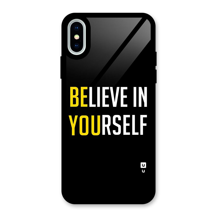 Believe In Yourself Black Glass Back Case for iPhone XS