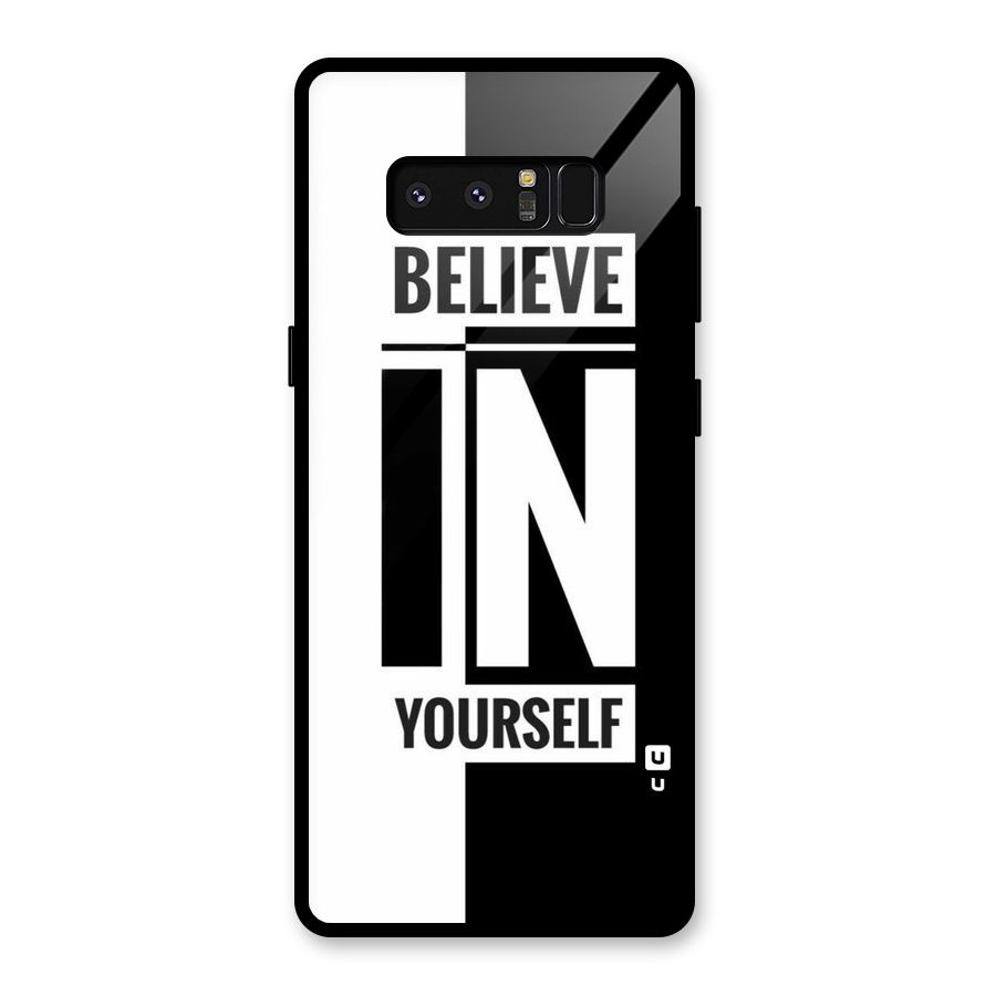 Believe Yourself Black Glass Back Case for Galaxy Note 8