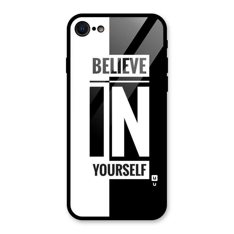 Believe Yourself Black Glass Back Case for iPhone 7