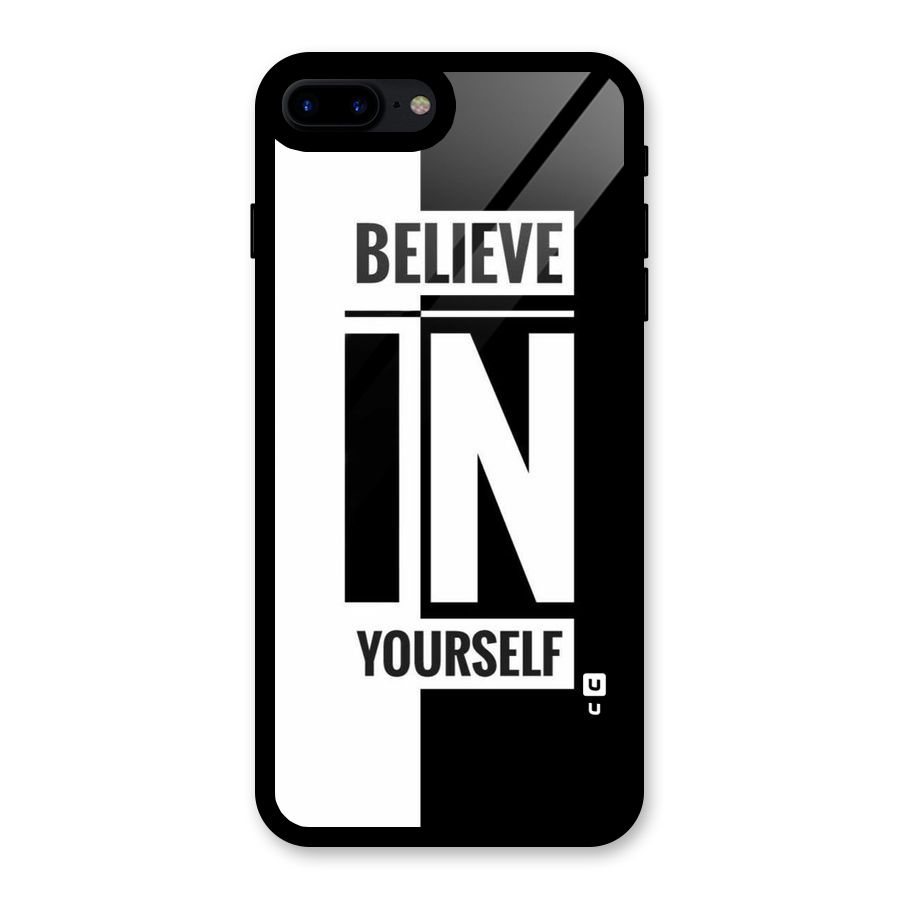 Believe Yourself Black Glass Back Case for iPhone 7 Plus