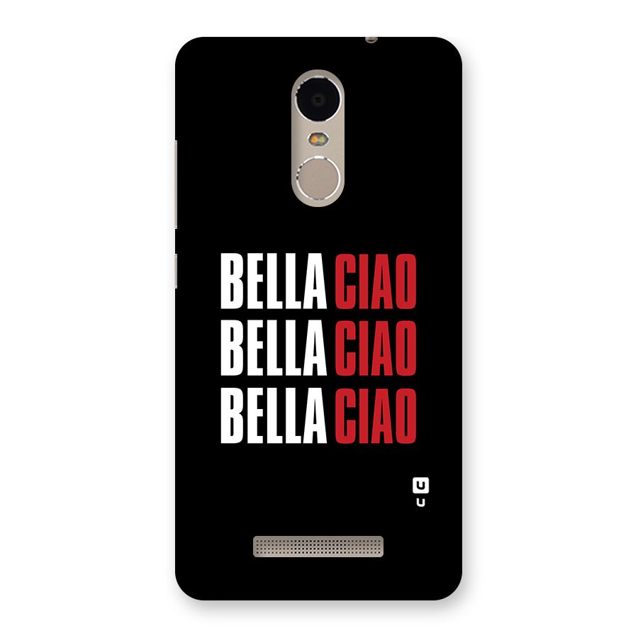 Bella Ciao Bella Ciao Bella Ciao Back Case for Xiaomi Redmi Note 3