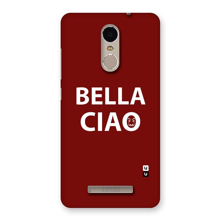Bella Ciao Typography Art Back Case for Xiaomi Redmi Note 3