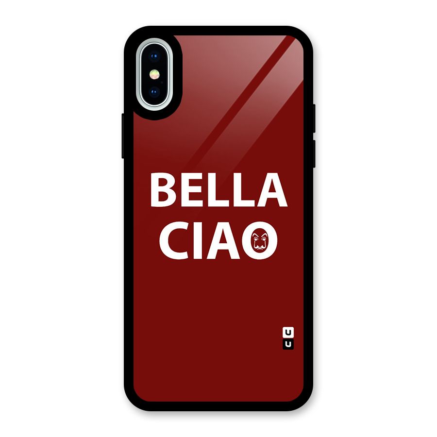 Bella Ciao Typography Art Glass Back Case for iPhone X
