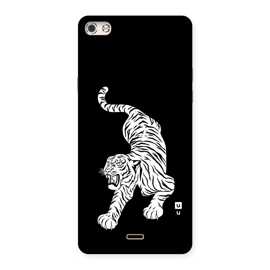 Bengal Tiger Stencil Art Back Case for Micromax Canvas Silver 5