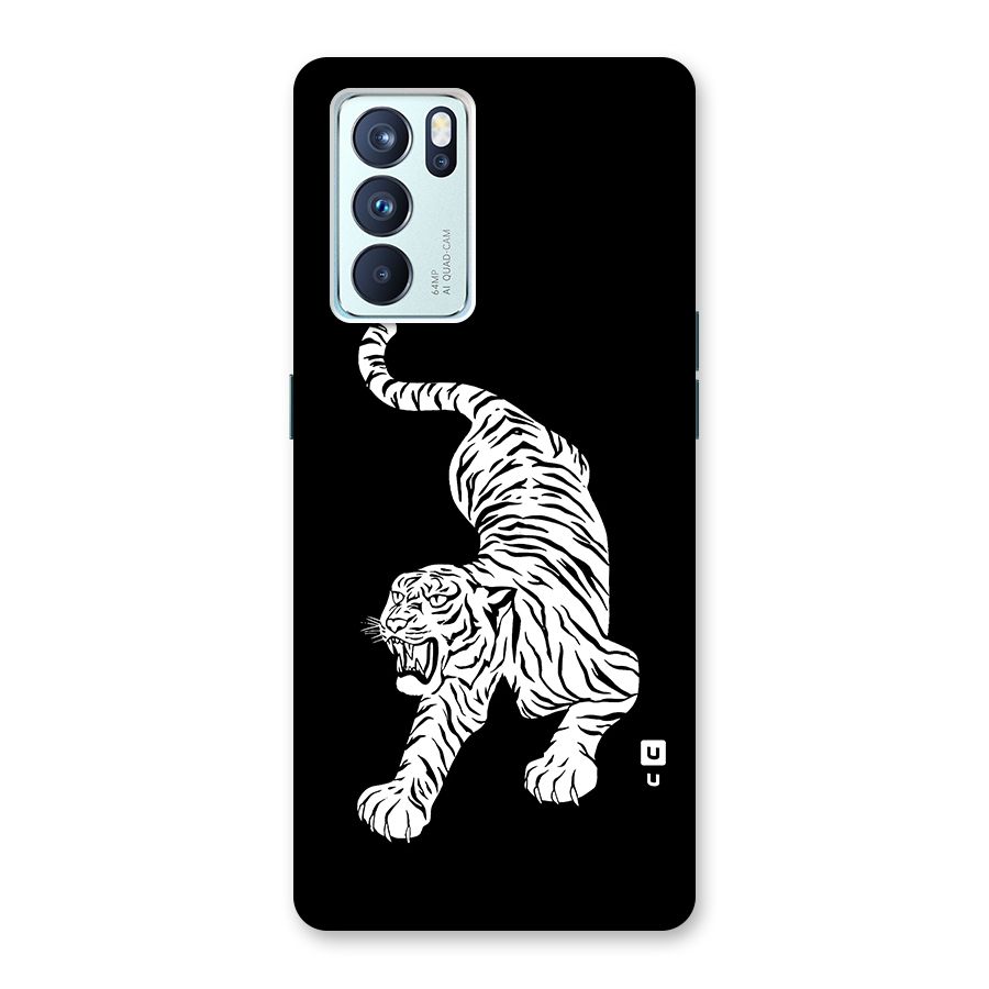 Bengal Tiger Stencil Art Glass Back Case for Oppo Reno6 Pro 5G