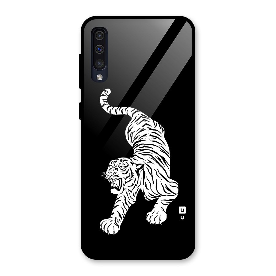 Bengal Tiger Stencil Art Glass Back Case for Galaxy A30s