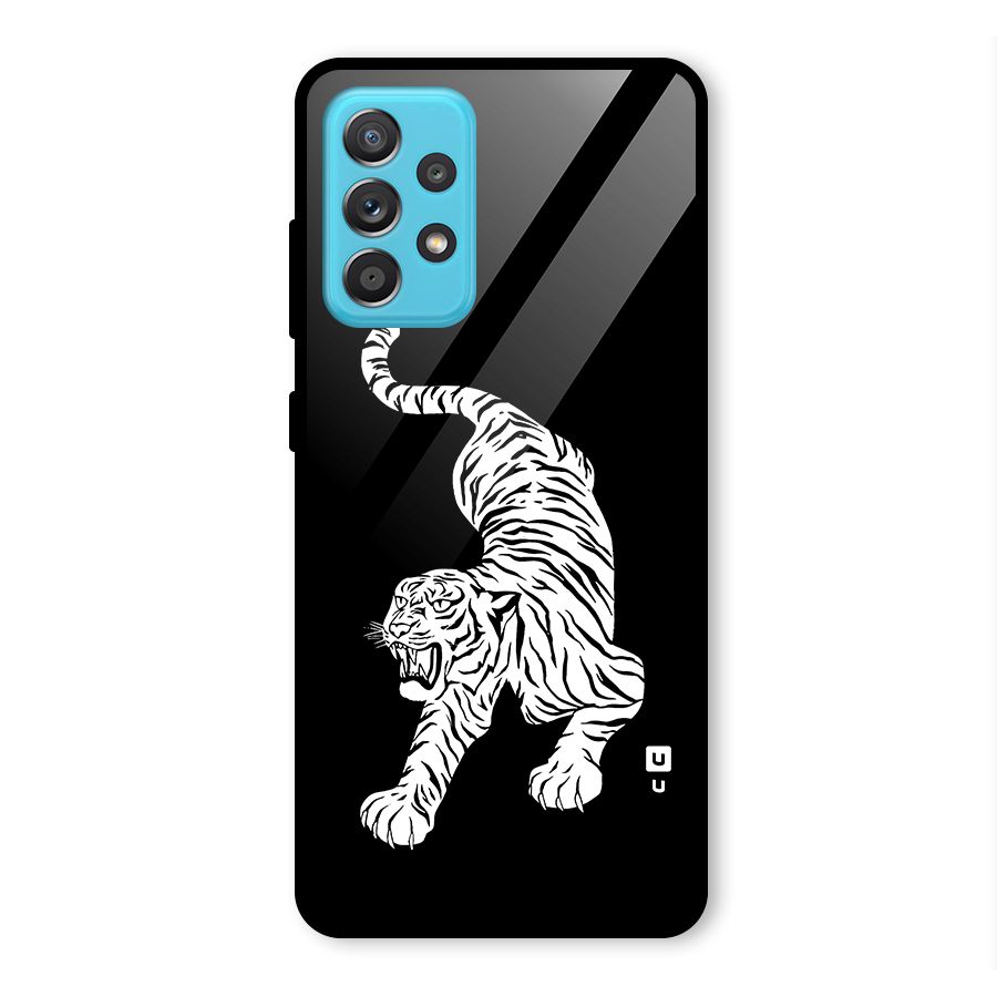 Bengal Tiger Stencil Art Glass Back Case for Galaxy A52
