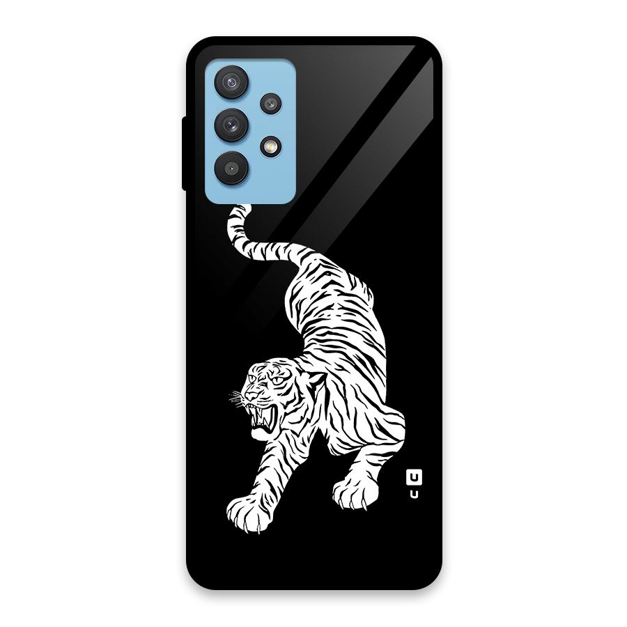 Bengal Tiger Stencil Art Glass Back Case for Galaxy M32 5G