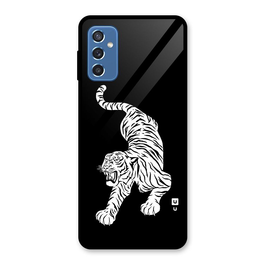 Bengal Tiger Stencil Art Glass Back Case for Galaxy M52 5G