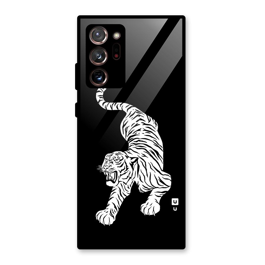 Bengal Tiger Stencil Art Glass Back Case for Galaxy Note 20 Ultra