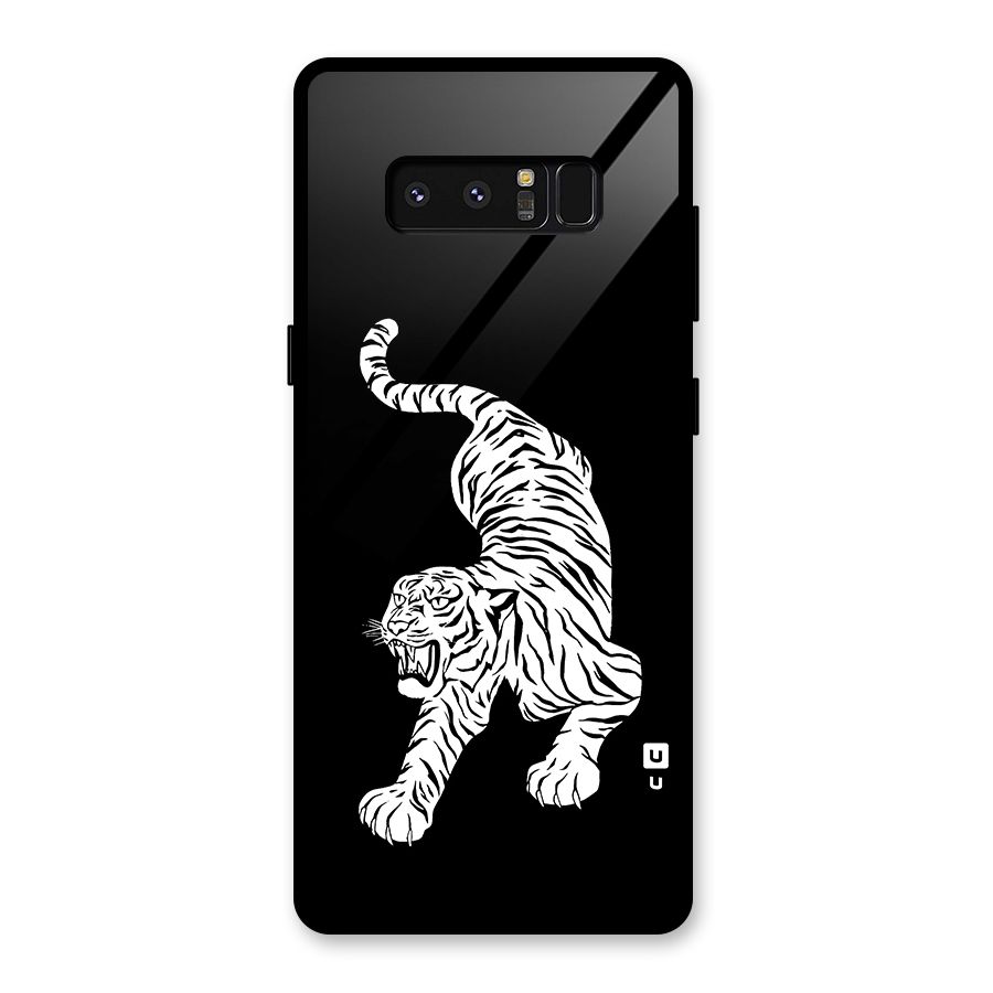 Bengal Tiger Stencil Art Glass Back Case for Galaxy Note 8