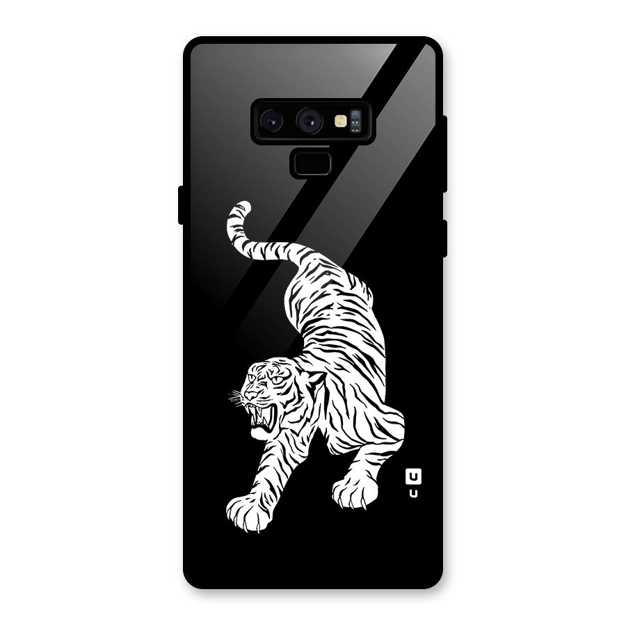 Bengal Tiger Stencil Art Glass Back Case for Galaxy Note 9