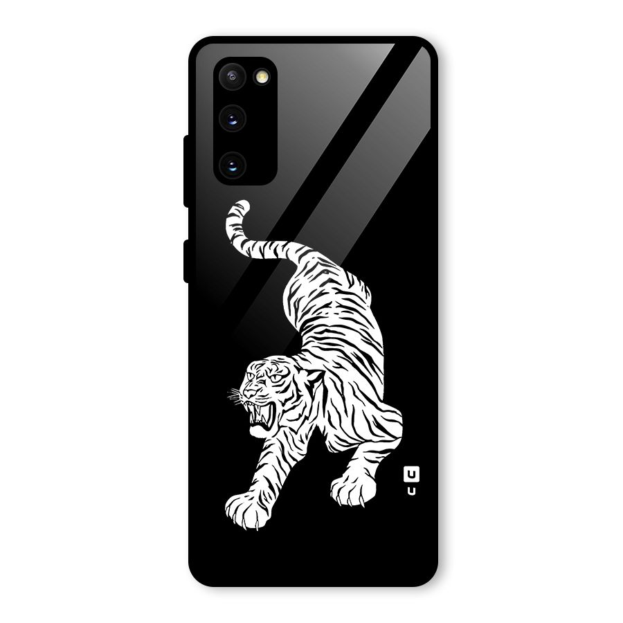 Bengal Tiger Stencil Art Glass Back Case for Galaxy S20 FE