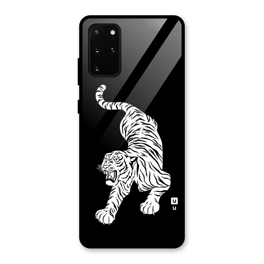 Bengal Tiger Stencil Art Glass Back Case for Galaxy S20 Plus