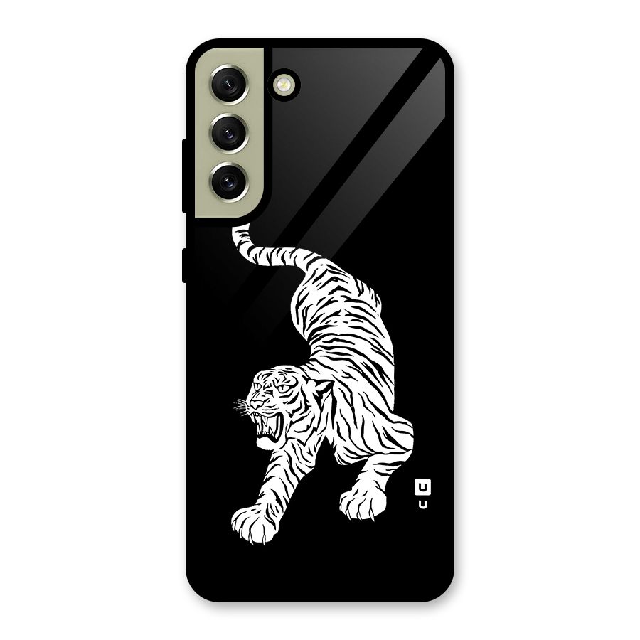 Bengal Tiger Stencil Art Glass Back Case for Galaxy S21 FE 5G