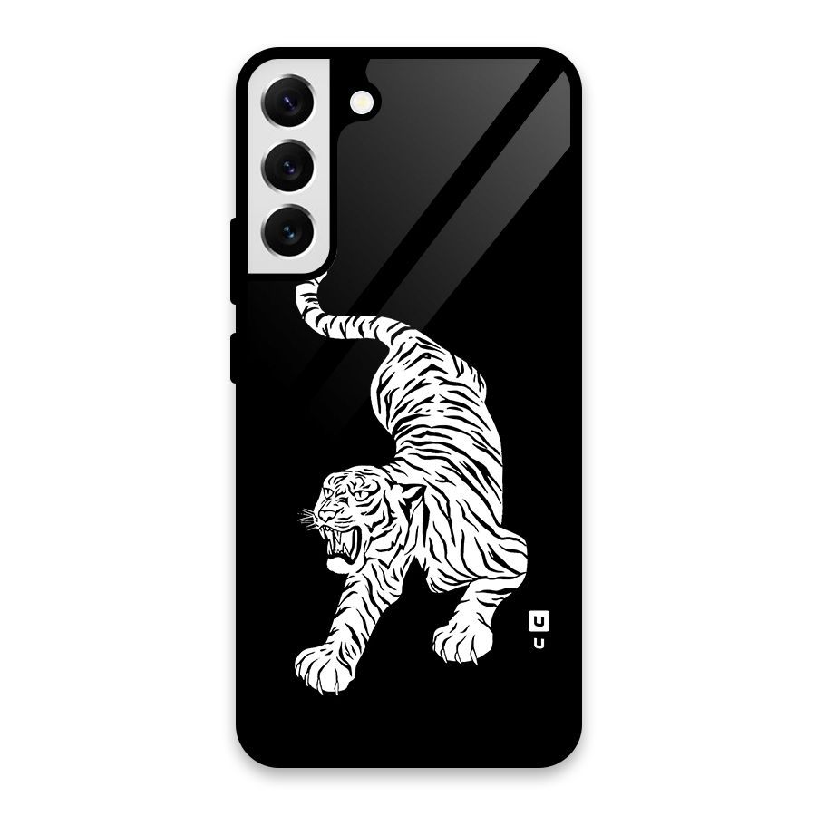 Bengal Tiger Stencil Art Glass Back Case for Galaxy S22 Plus 5G