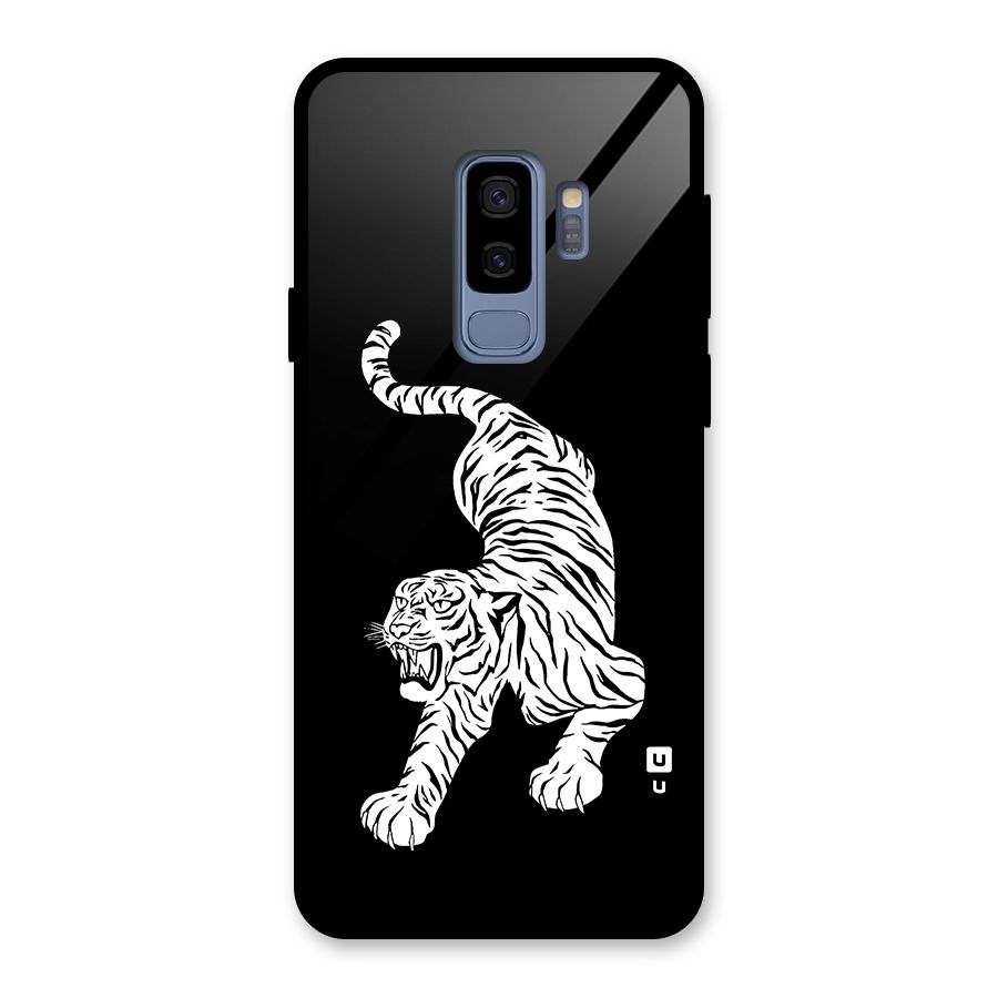 Bengal Tiger Stencil Art Glass Back Case for Galaxy S9 Plus
