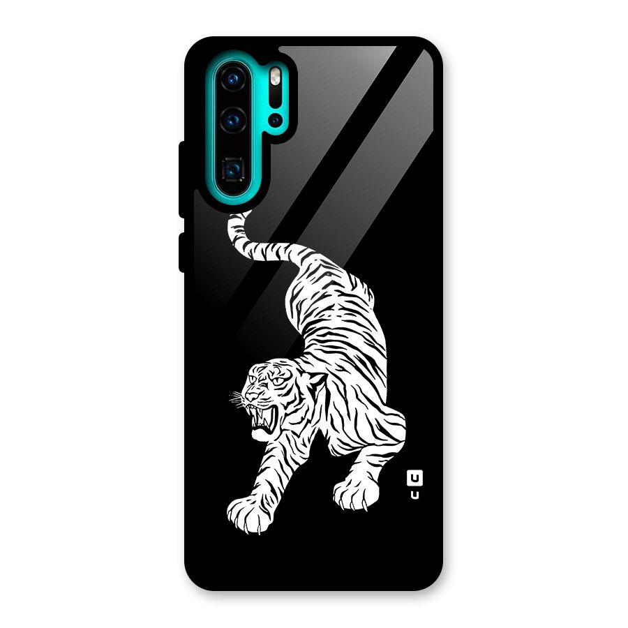 Bengal Tiger Stencil Art Glass Back Case for Huawei P30 Pro