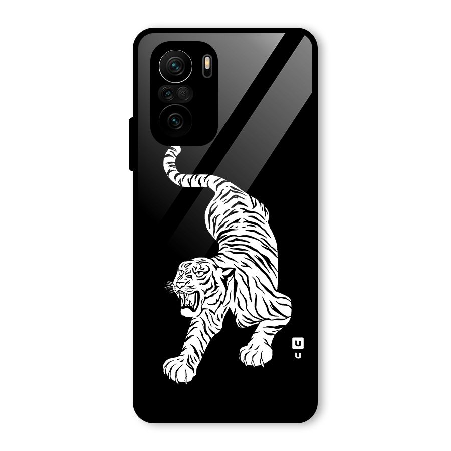 Bengal Tiger Stencil Art Glass Back Case for Mi 11X Pro