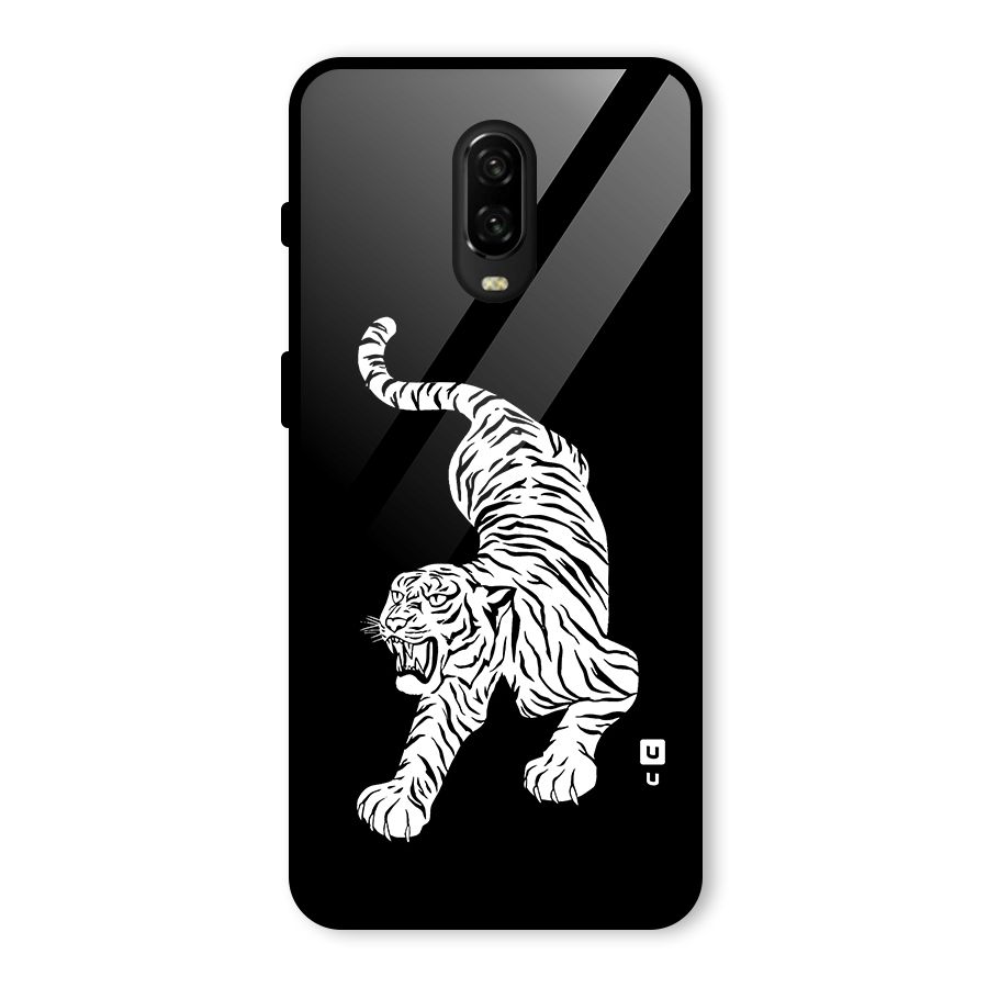 Bengal Tiger Stencil Art Glass Back Case for OnePlus 6T