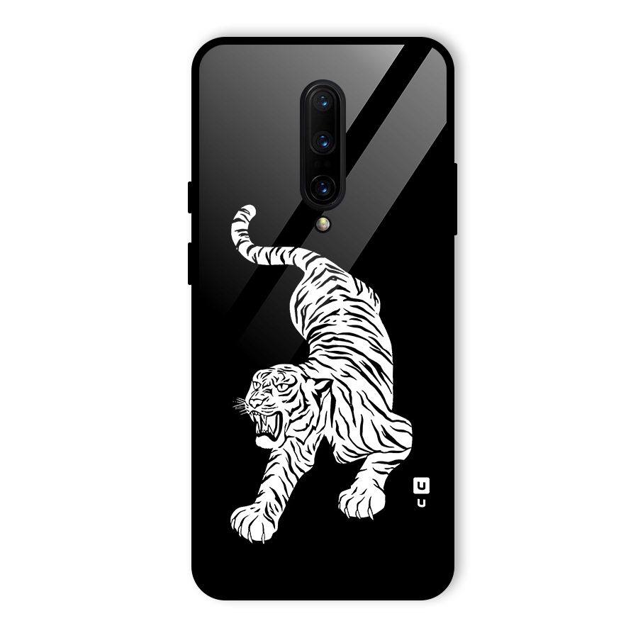 Bengal Tiger Stencil Art Glass Back Case for OnePlus 7 Pro