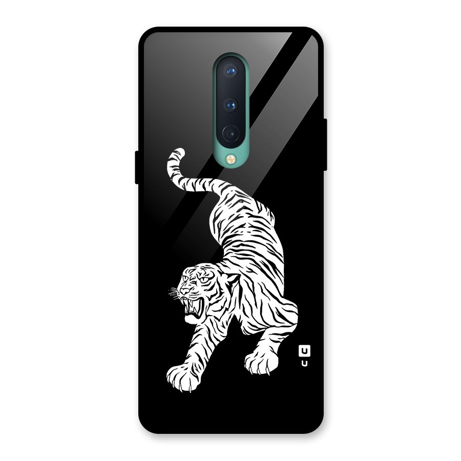 Bengal Tiger Stencil Art Glass Back Case for OnePlus 8