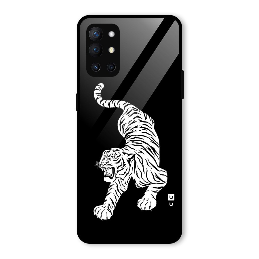 Bengal Tiger Stencil Art Glass Back Case for OnePlus 9R