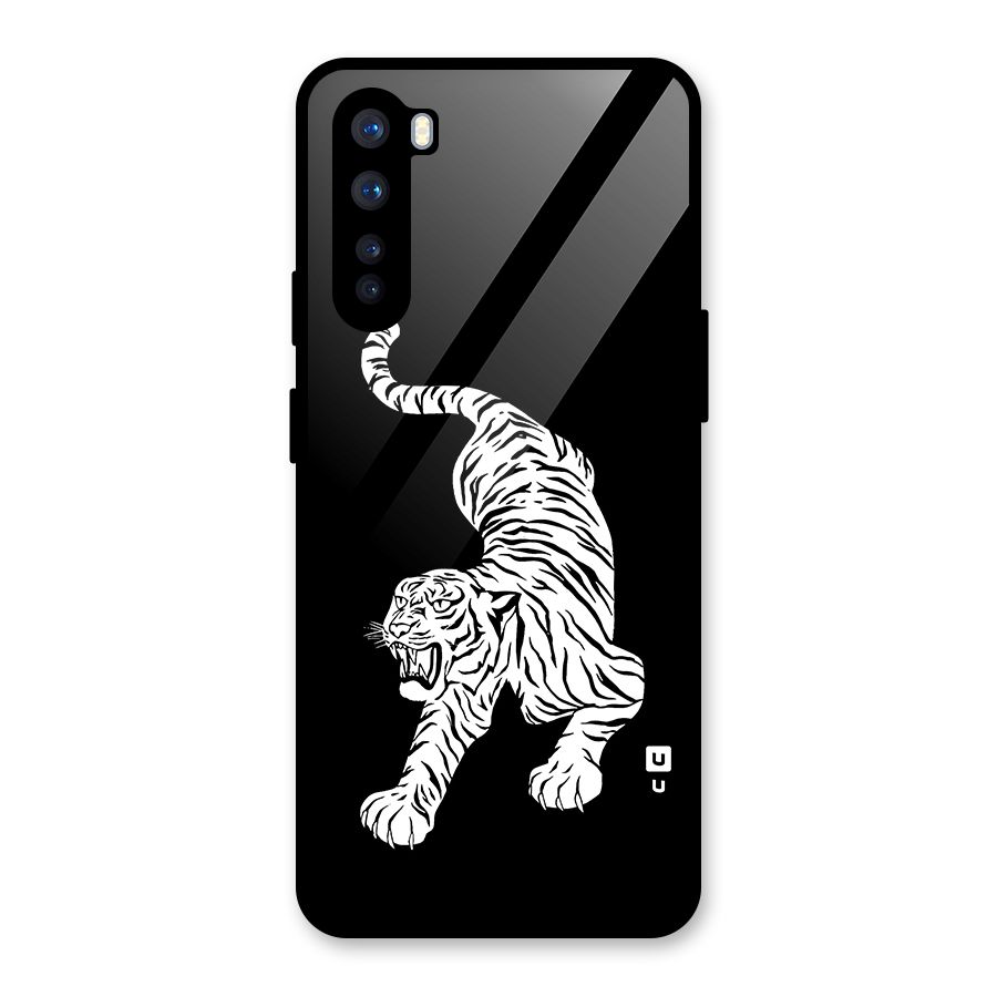 Bengal Tiger Stencil Art Glass Back Case for OnePlus Nord