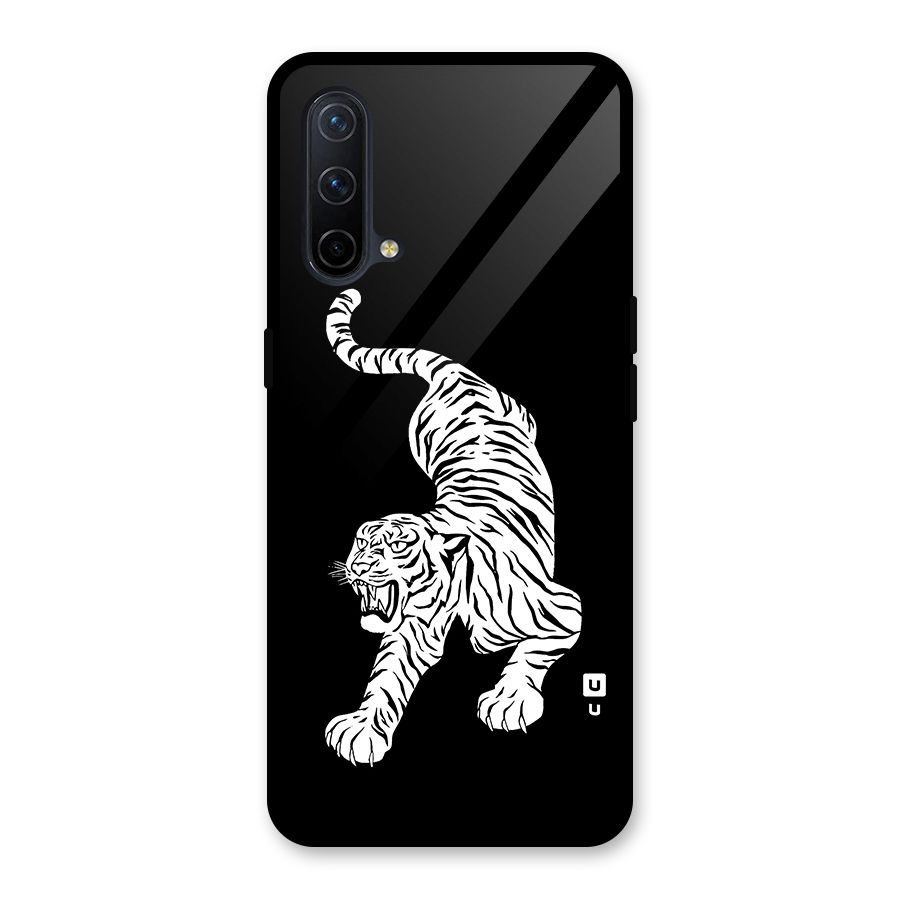 Bengal Tiger Stencil Art Glass Back Case for OnePlus Nord CE 5G