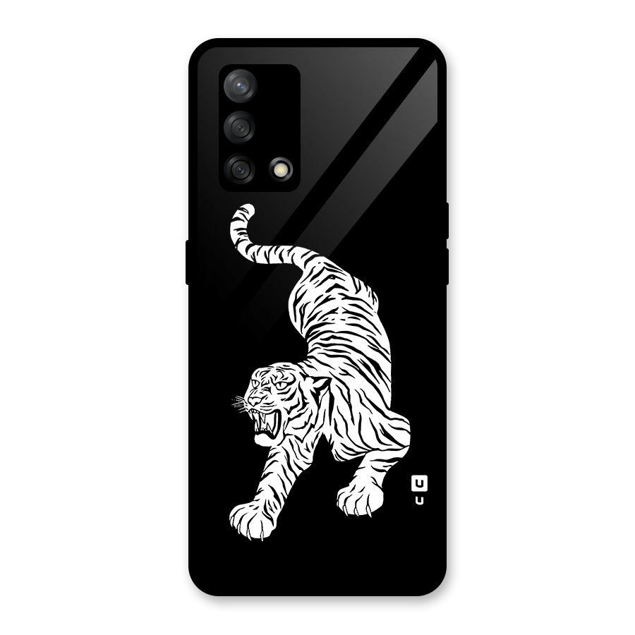 Bengal Tiger Stencil Art Glass Back Case for Oppo F19