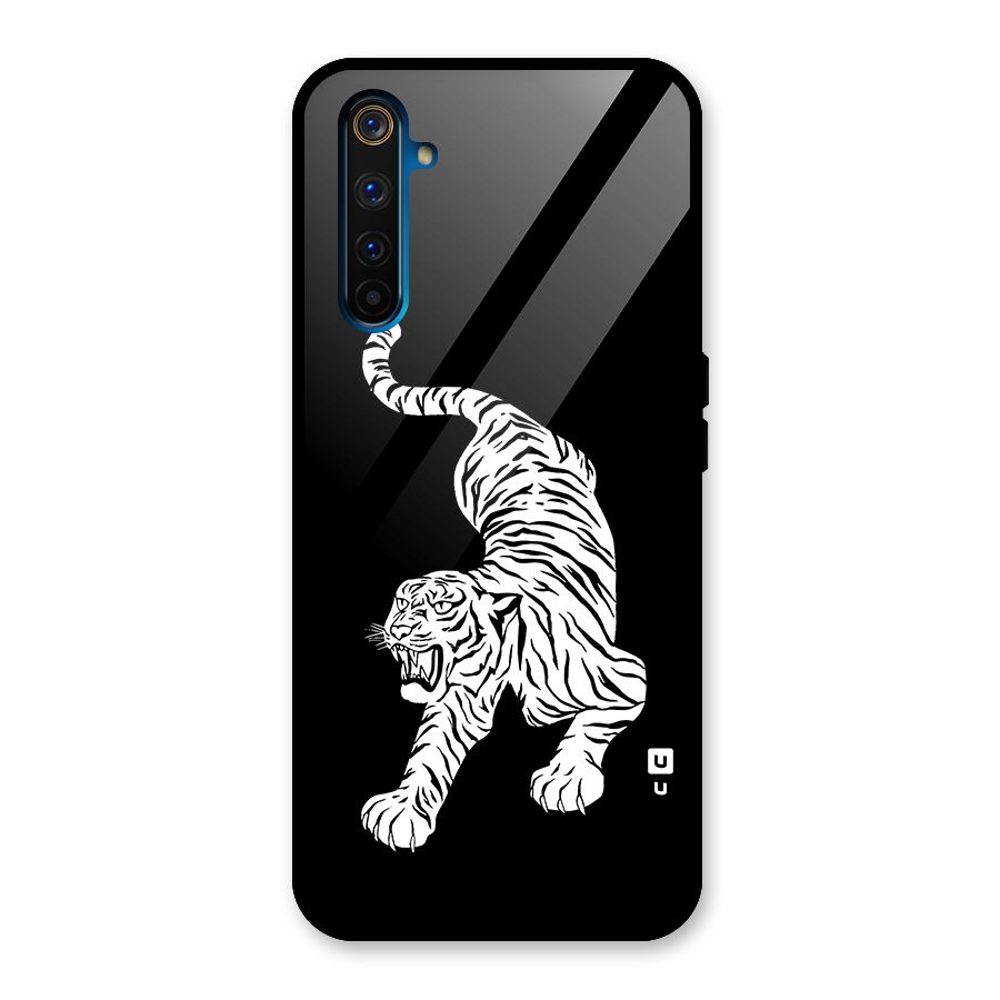 Bengal Tiger Stencil Art Glass Back Case for Realme 6 Pro