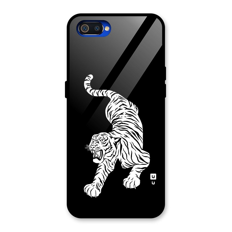 Bengal Tiger Stencil Art Glass Back Case for Realme C2