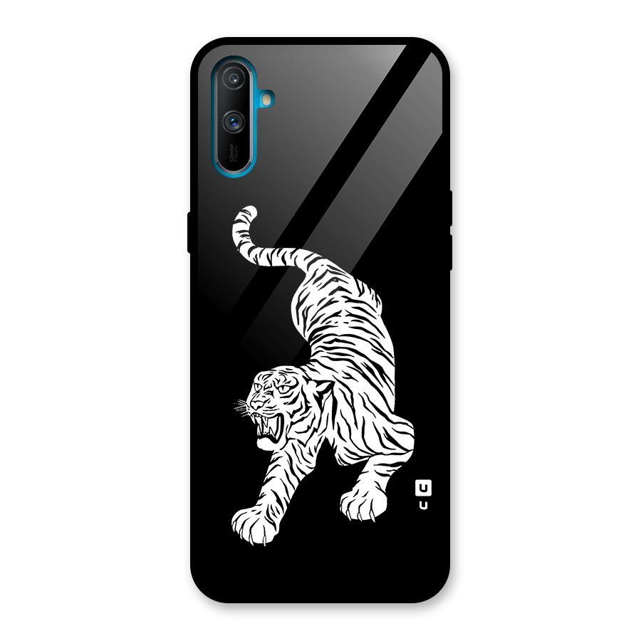 Bengal Tiger Stencil Art Glass Back Case for Realme C3