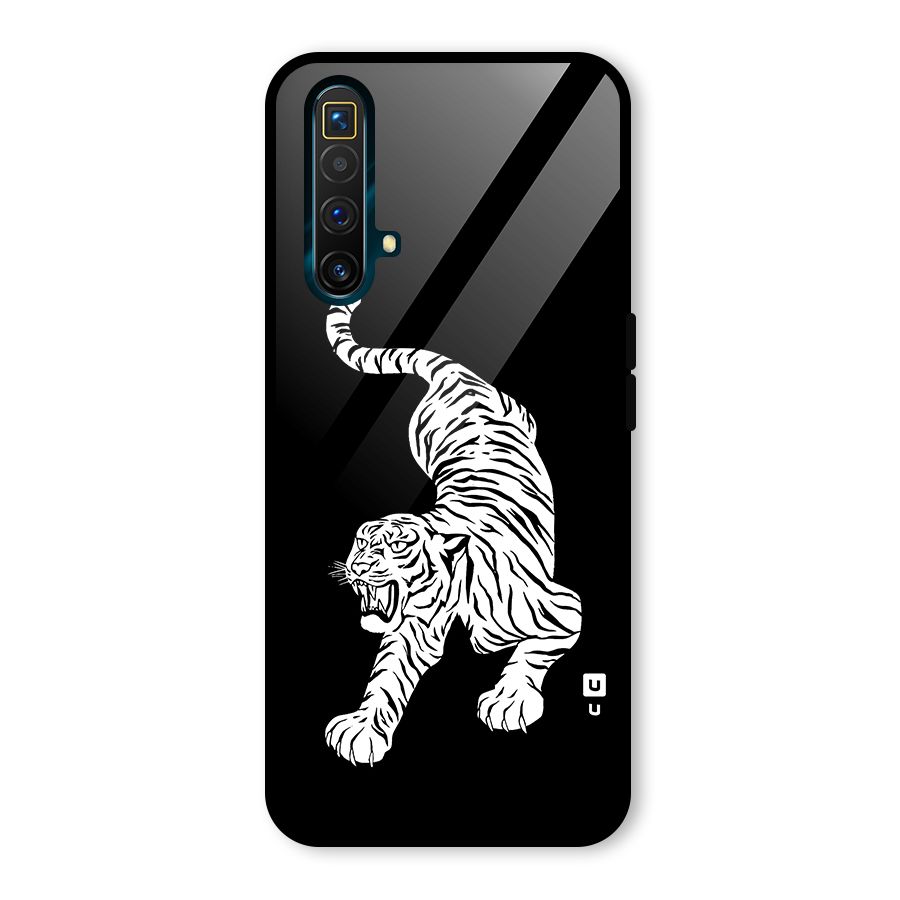 Bengal Tiger Stencil Art Glass Back Case for Realme X3 SuperZoom