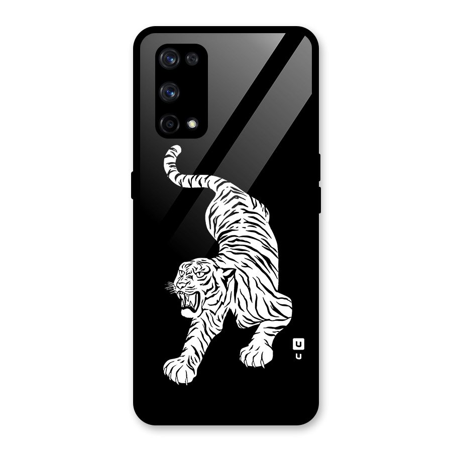 Bengal Tiger Stencil Art Glass Back Case for Realme X7 Pro