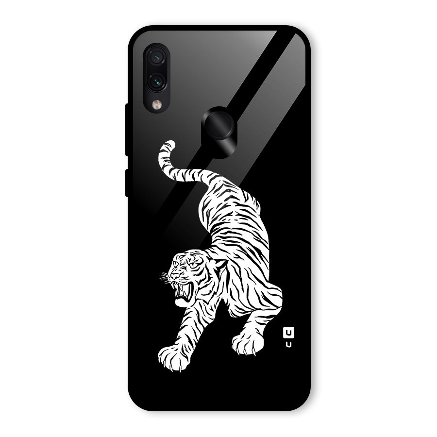 Bengal Tiger Stencil Art Glass Back Case for Redmi Note 7S