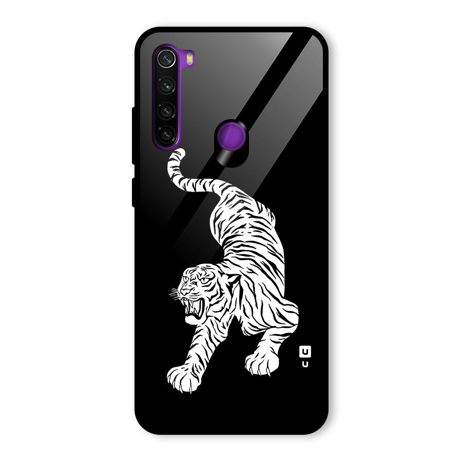 Bengal Tiger Stencil Art Glass Back Case for Redmi Note 8