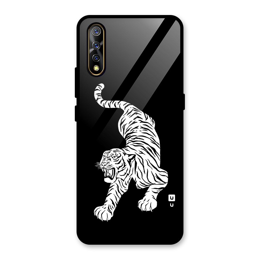 Bengal Tiger Stencil Art Glass Back Case for Vivo S1
