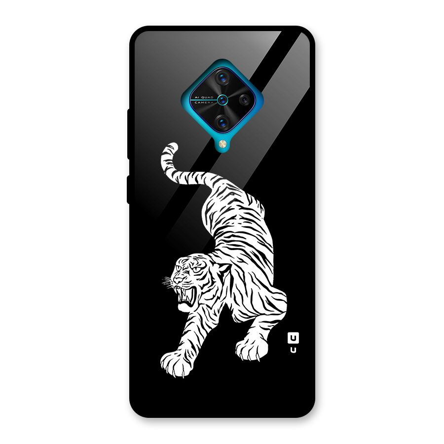 Bengal Tiger Stencil Art Glass Back Case for Vivo S1 Pro