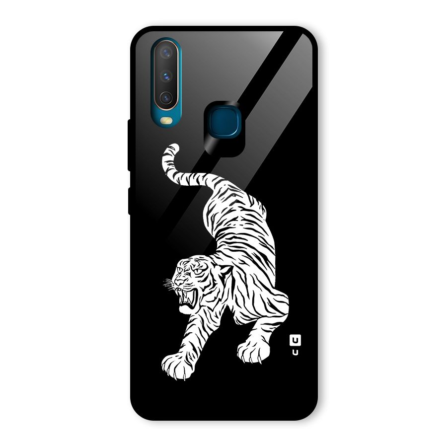 Bengal Tiger Stencil Art Glass Back Case for Vivo U10