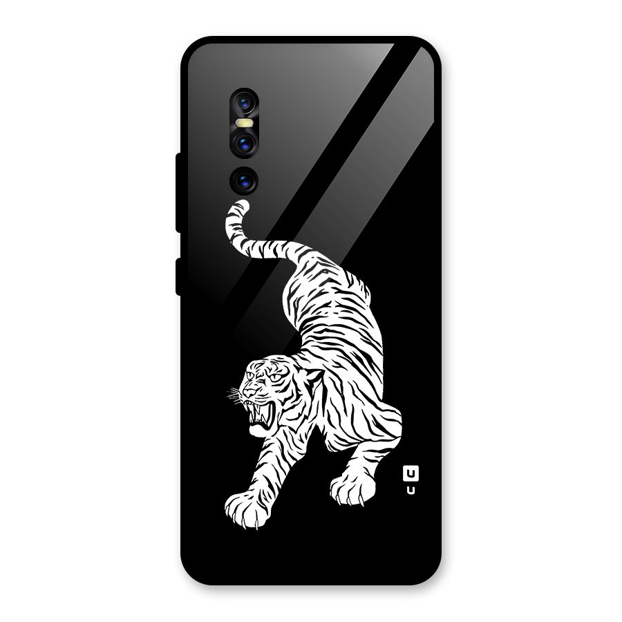 Bengal Tiger Stencil Art Glass Back Case for Vivo V15 Pro