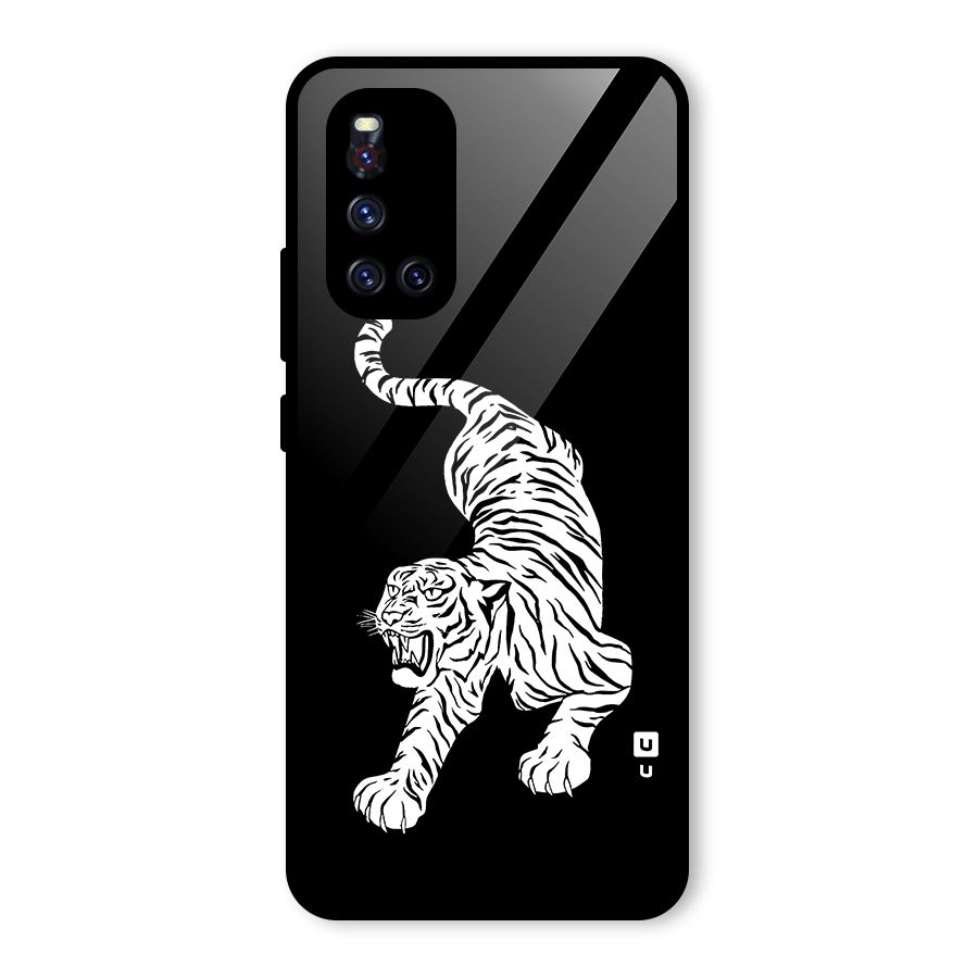 Bengal Tiger Stencil Art Glass Back Case for Vivo V19