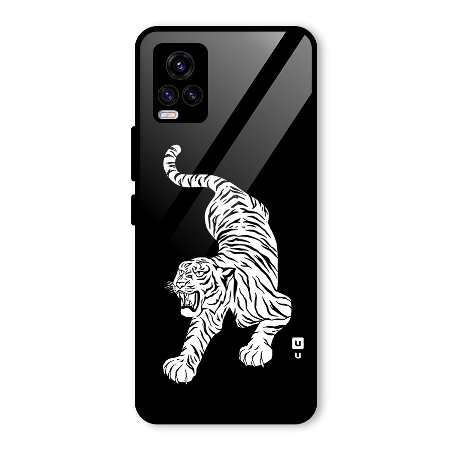 Bengal Tiger Stencil Art Glass Back Case for Vivo V20