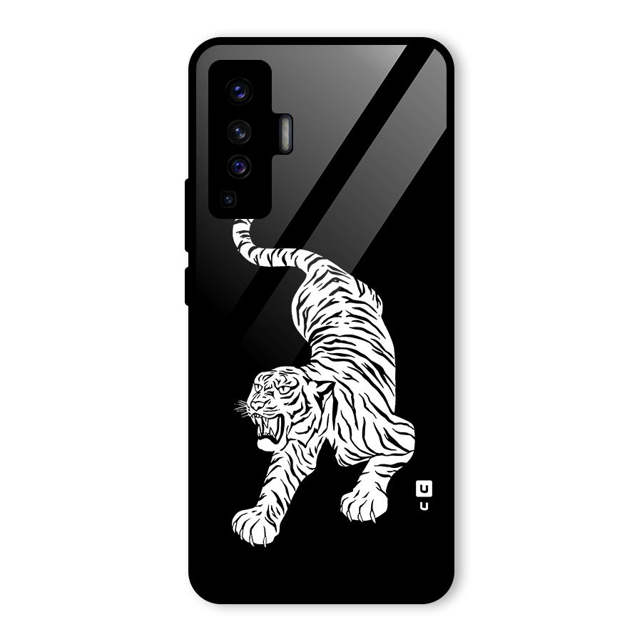 Bengal Tiger Stencil Art Glass Back Case for Vivo X50
