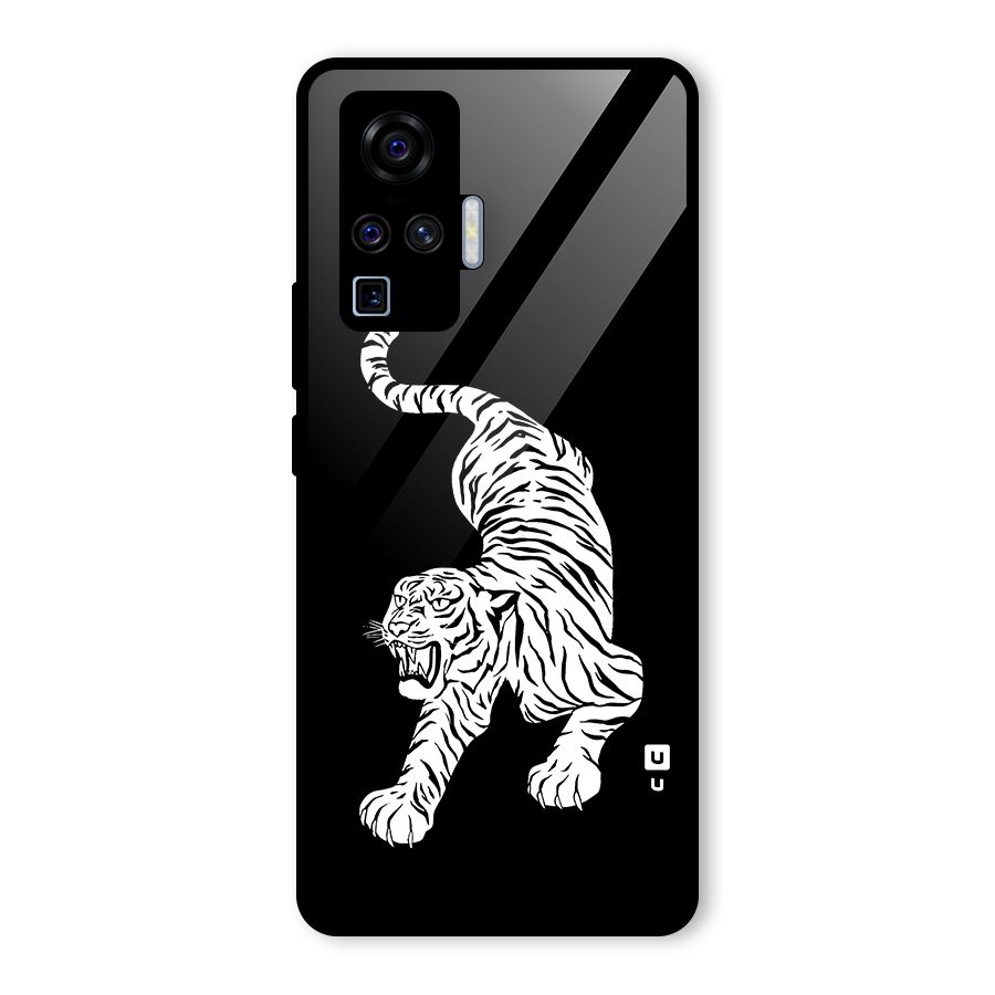 Bengal Tiger Stencil Art Glass Back Case for Vivo X50 Pro