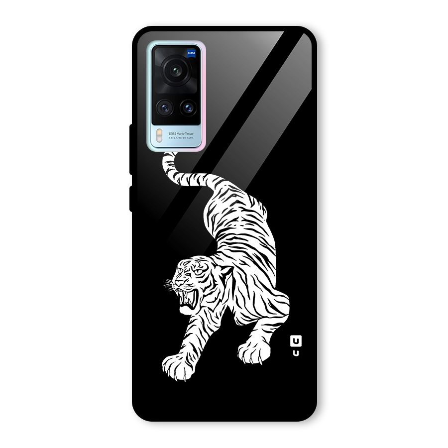 Bengal Tiger Stencil Art Glass Back Case for Vivo X60