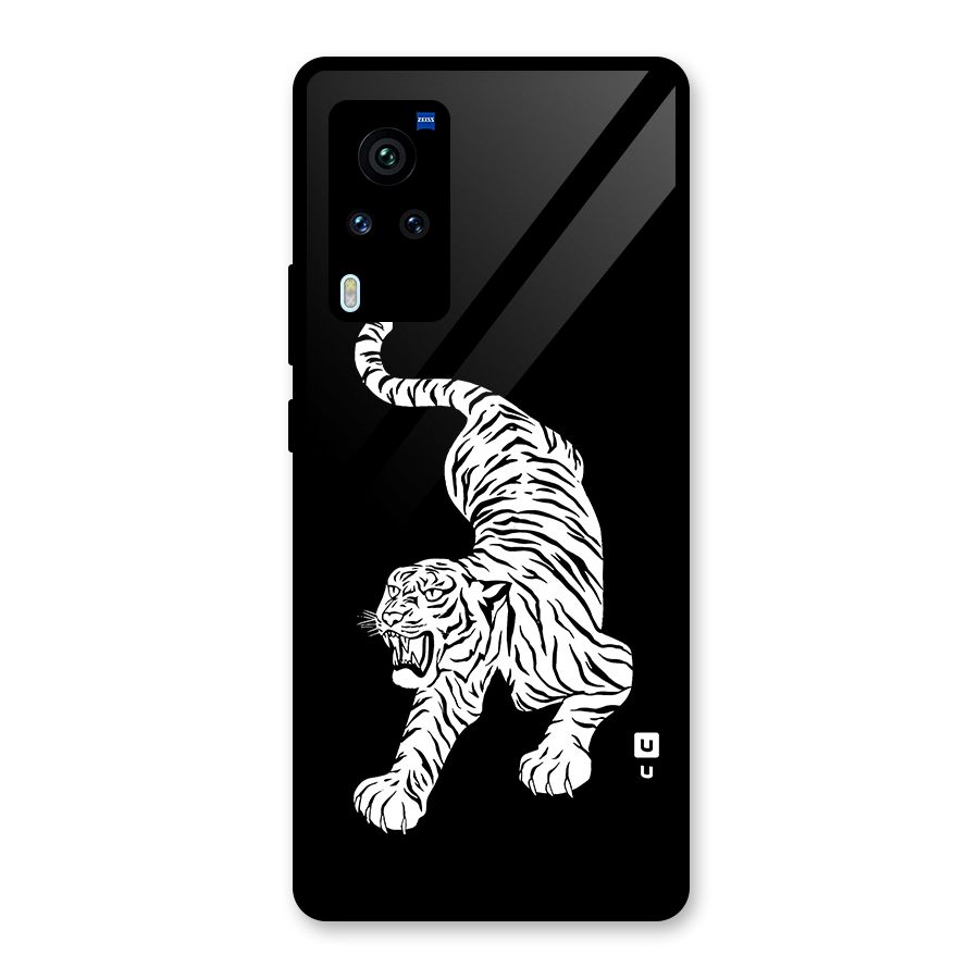 Bengal Tiger Stencil Art Glass Back Case for Vivo X60 Pro
