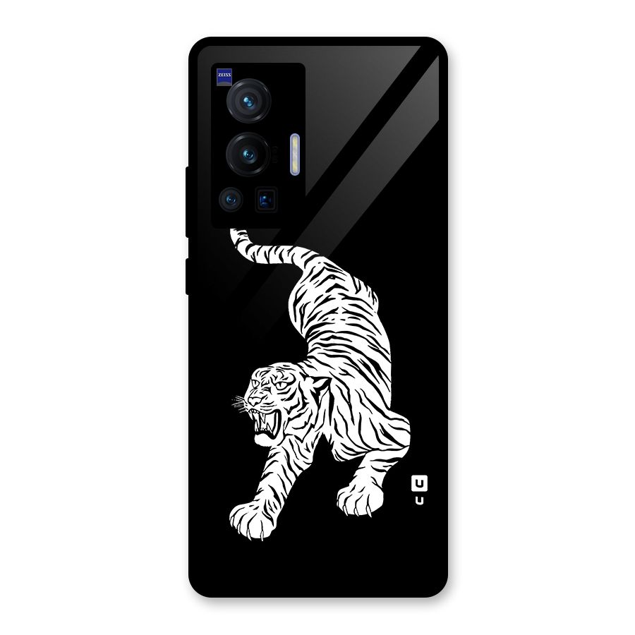 Bengal Tiger Stencil Art Glass Back Case for Vivo X70 Pro