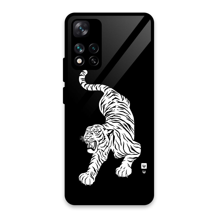 Bengal Tiger Stencil Art Glass Back Case for Xiaomi 11i HyperCharge 5G