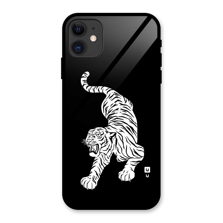 Bengal Tiger Stencil Art Glass Back Case for iPhone 11